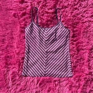 pink and purple striped tank